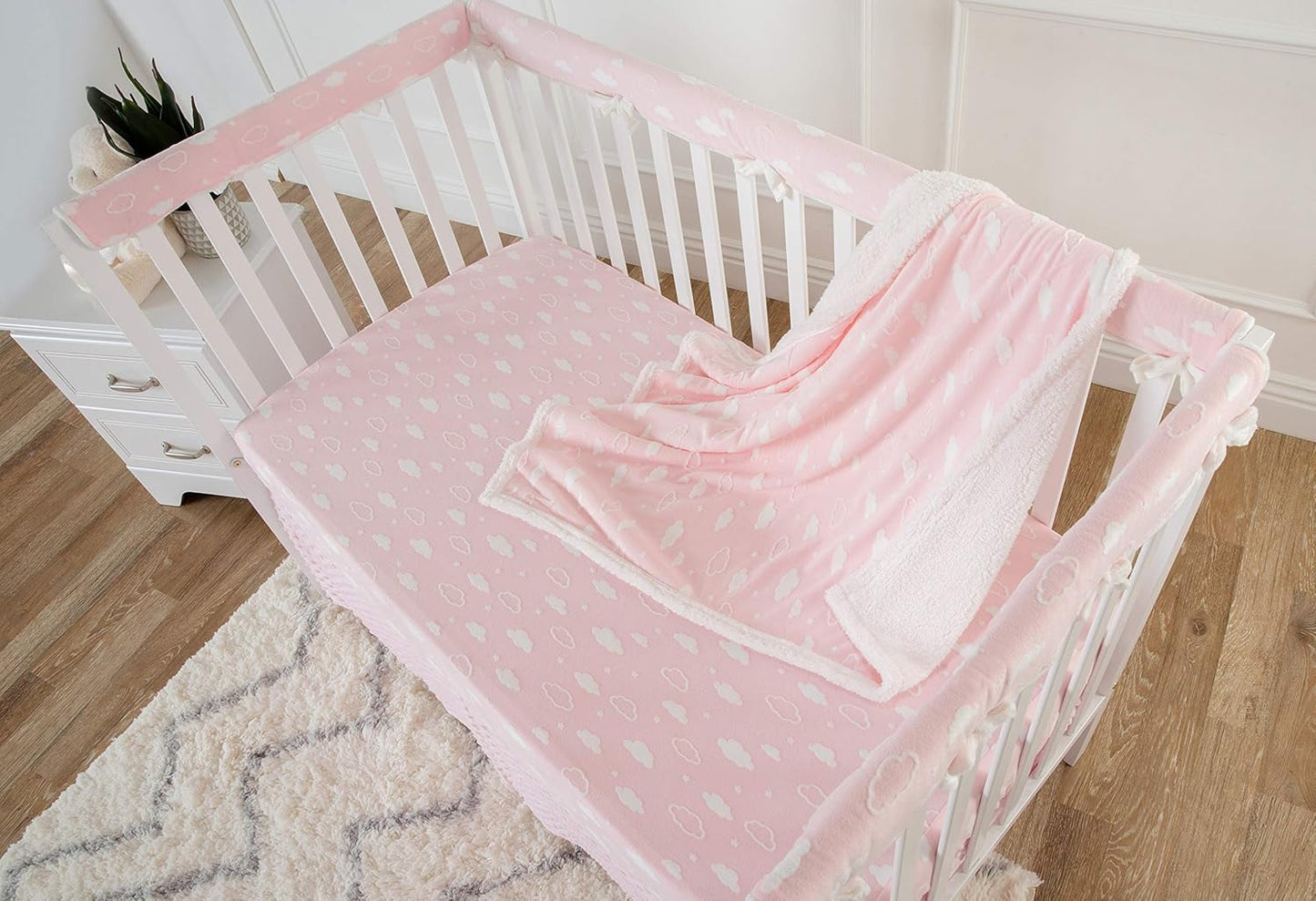 American Baby Company Heavenly Soft Chenille Sherpa Receiving Blanket, 3D Pink, 30" X 35", Warm and Cozy for Boys and Girls, Ideal for Baby Carrier, Stroller, and Travel