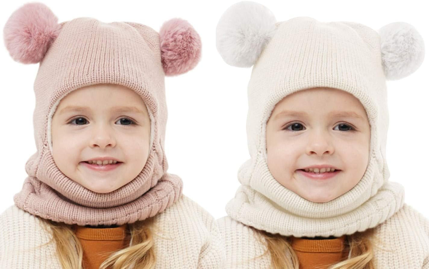 Baby Winter Hat Scarf Set, Unisex Infant Toddler Kids Hat Scarf