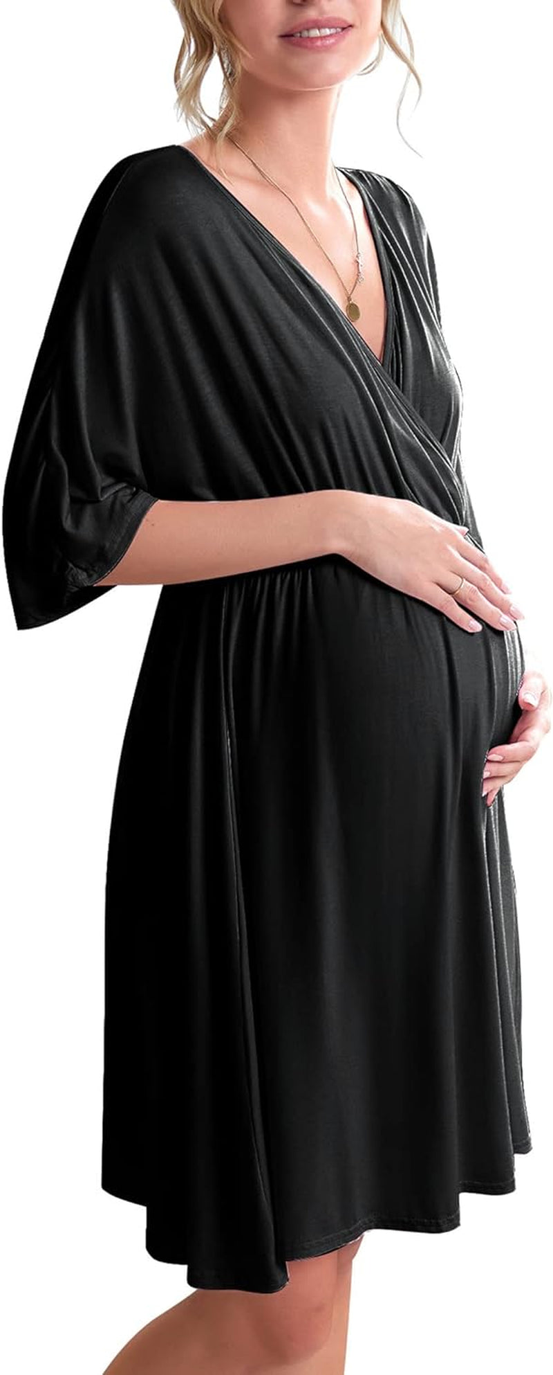 Ekouaer 3 in 1 Labor/Delivery/Hospital Gown Maternity Dress Nursing Nightgown Sleepwear for Breastfeeding
