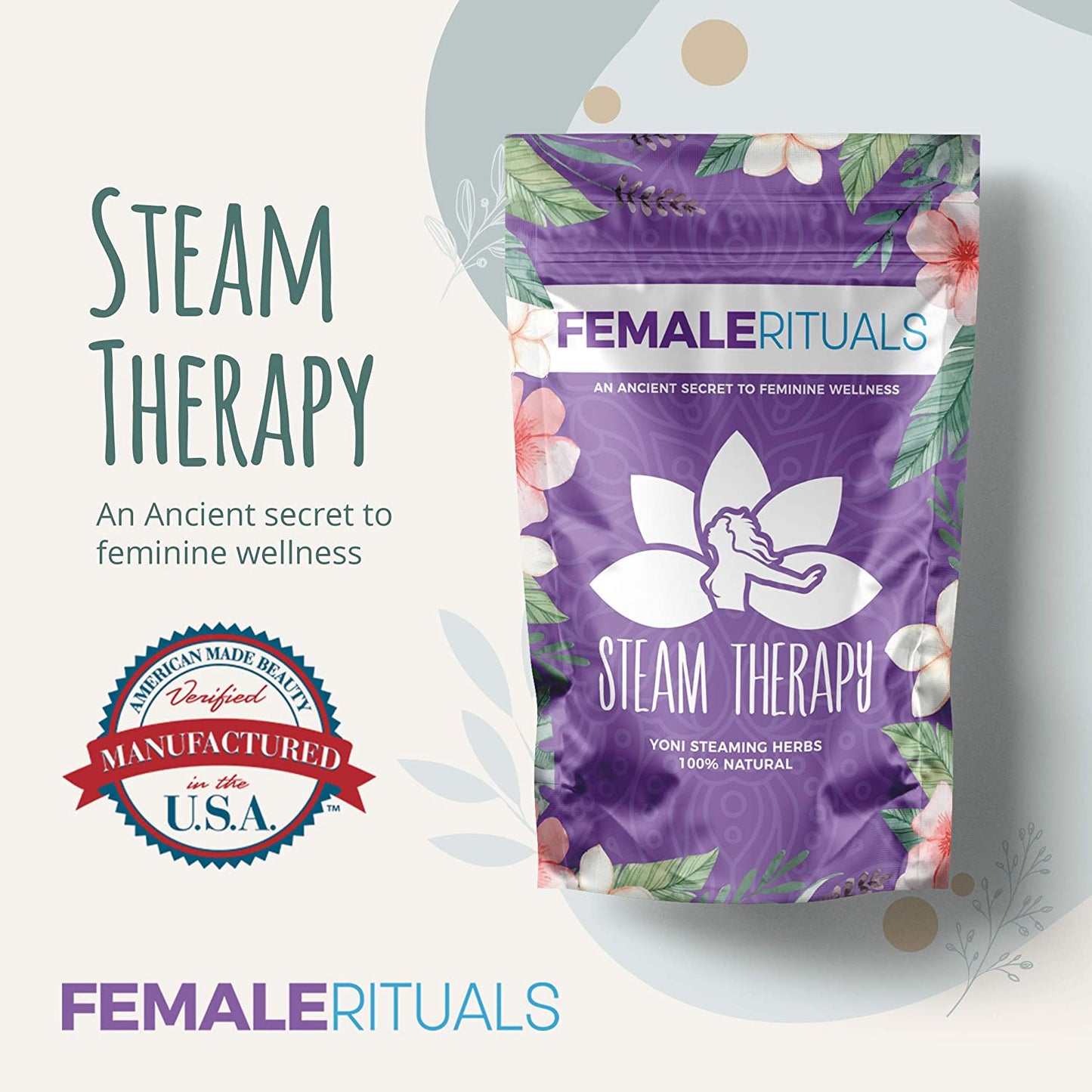 Yoni Herbs for Steaming (2Oz) - Natural Vaginal Steamer to Detox & Cleanse - V Steam at Home Kit for Menstrual Support, Cleanse, PH Balance & Dryness - Gentle V Steam Treatment