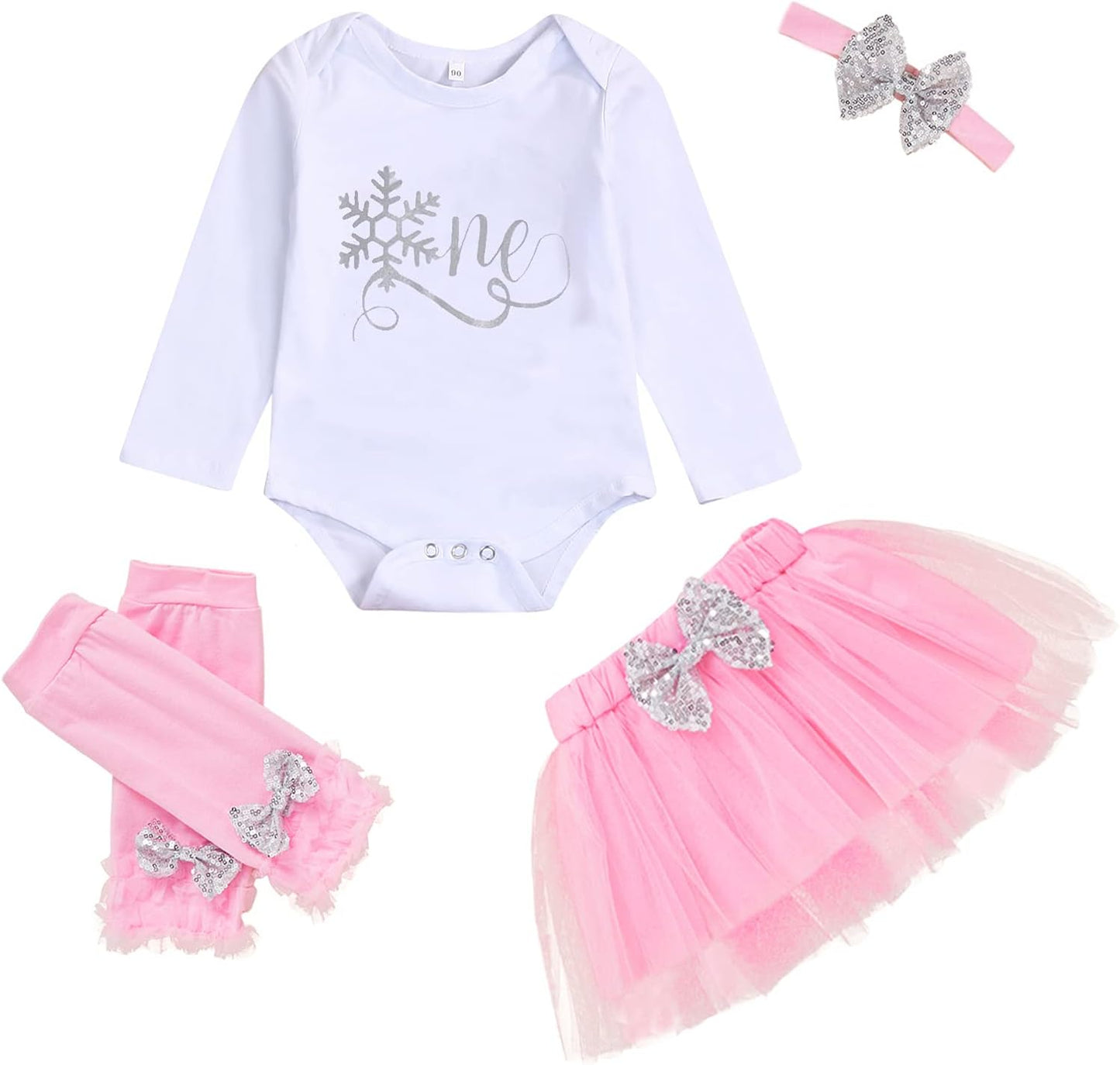 GRNSHTS Baby Girl Birthday Cake Smash Outfit Toddler Girl My 1St Birthday Romper Tutu Skirt with Headband Clothes Set