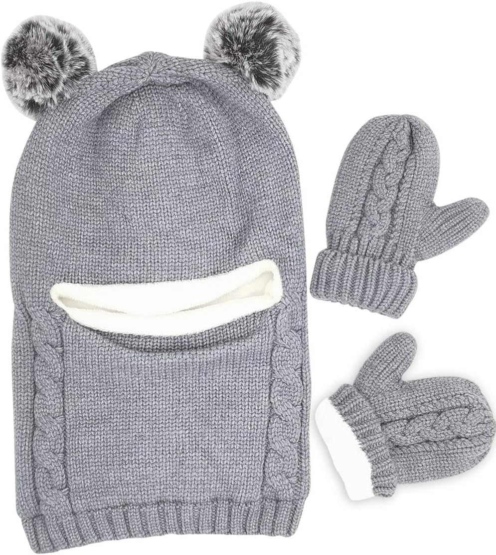 Baby Winter Hat Scarf Set, Unisex Infant Toddler Kids Hat Scarf