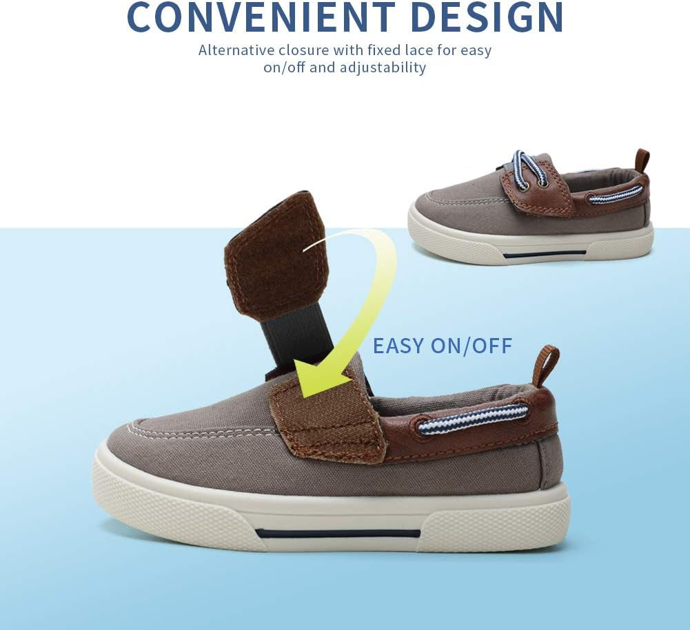 Tombik Toddler Boys & Girls Boat Shoes Kids Canvas Sneakers (Toddler/Little Kid)
