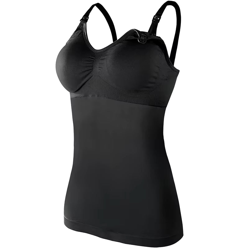 Breastfeeding Vest Top Pregnant Postpartum Bra Self-Contained Fixed Cup Base Skin Friendly Wear for Women