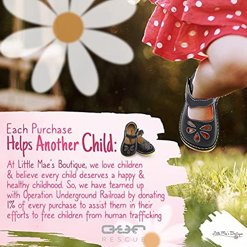 Little Mae'S Boutique Mary Jane Squeaky Shoes for Toddler Girls, Ideal Walking Shoes with Removable Squeaker and Adjustable Strap - Soft Sole Shoes for Little Girls