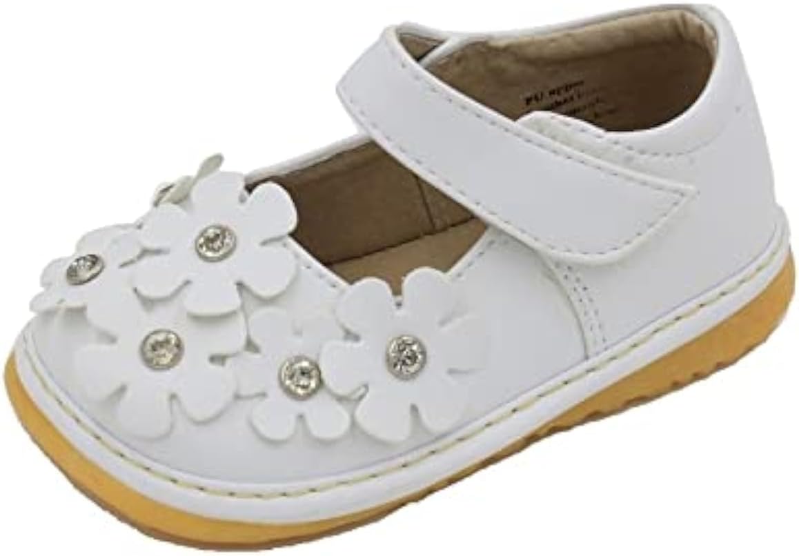 Little Mae'S Boutique Mary Jane Squeaky Shoes for Toddler Girls, Ideal Walking Shoes with Removable Squeaker and Adjustable Strap - Soft Sole Shoes for Little Girls
