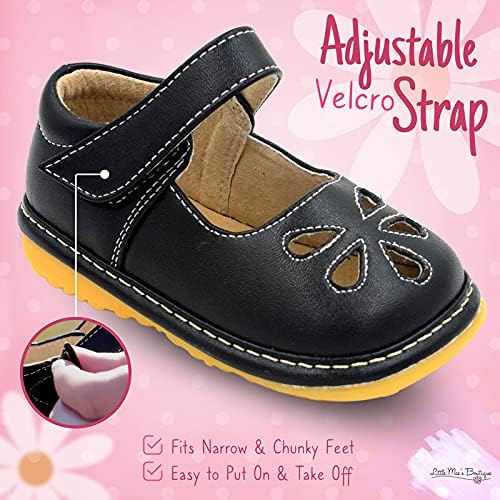 Little Mae'S Boutique Mary Jane Squeaky Shoes for Toddler Girls, Ideal Walking Shoes with Removable Squeaker and Adjustable Strap - Soft Sole Shoes for Little Girls