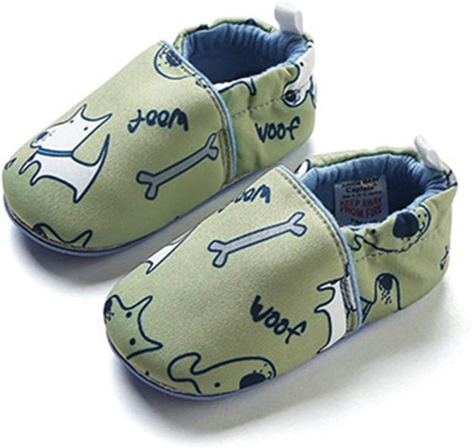 Timatego Toddler Baby Boys Girls Shoes Non Skid Slipper Sneaker Moccasins Infant First Walker House Walking Crib Shoes(6-24 Months)