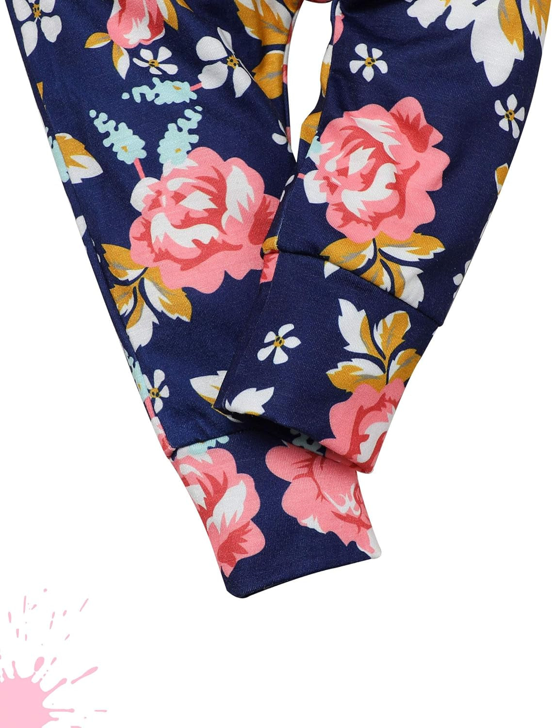 KANGKANG Toddler Baby Girl Clothes Baby Girl Hoodie Infant Baby Girl Outfits + Floral Pants 3PC Set 2-3 T
