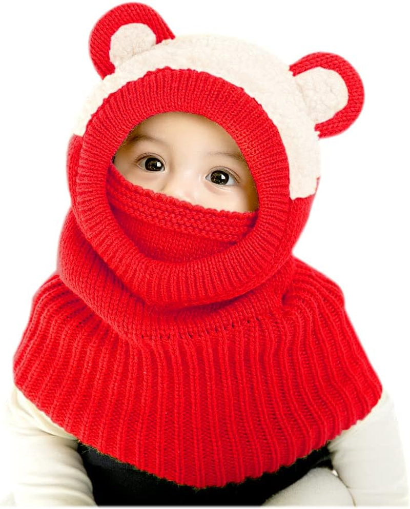 Baby Winter Hat Scarf Set, Unisex Infant Toddler Kids Hat Scarf