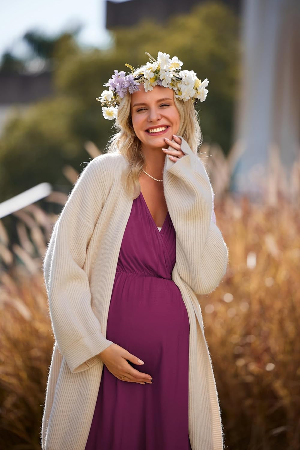 Ekouaer 3 in 1 Labor/Delivery/Hospital Gown Maternity Dress Nursing Nightgown Sleepwear for Breastfeeding
