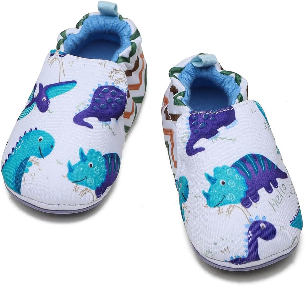 Timatego Toddler Baby Boys Girls Shoes Non Skid Slipper Sneaker Moccasins Infant First Walker House Walking Crib Shoes(6-24 Months)