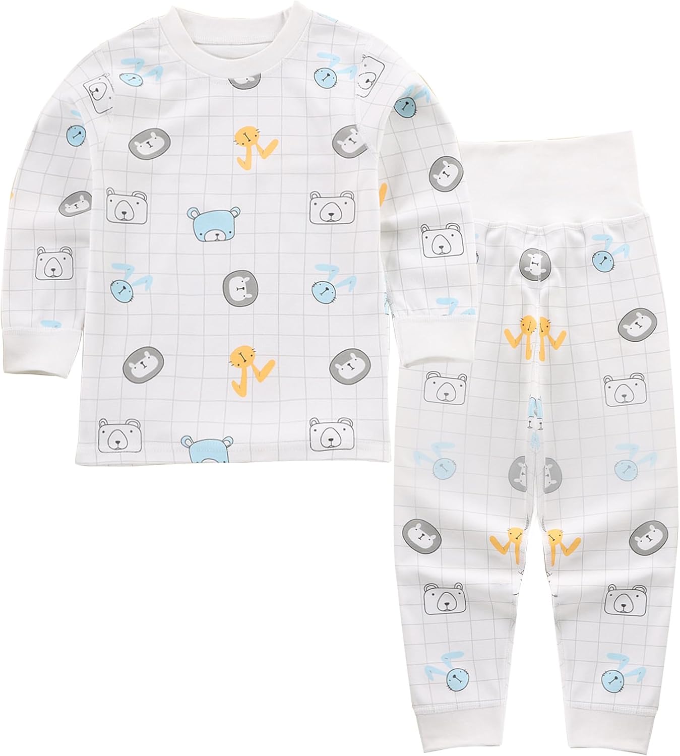 100% Cotton Baby Boys Girls Pajamas Set Long Sleeve Sleepwear