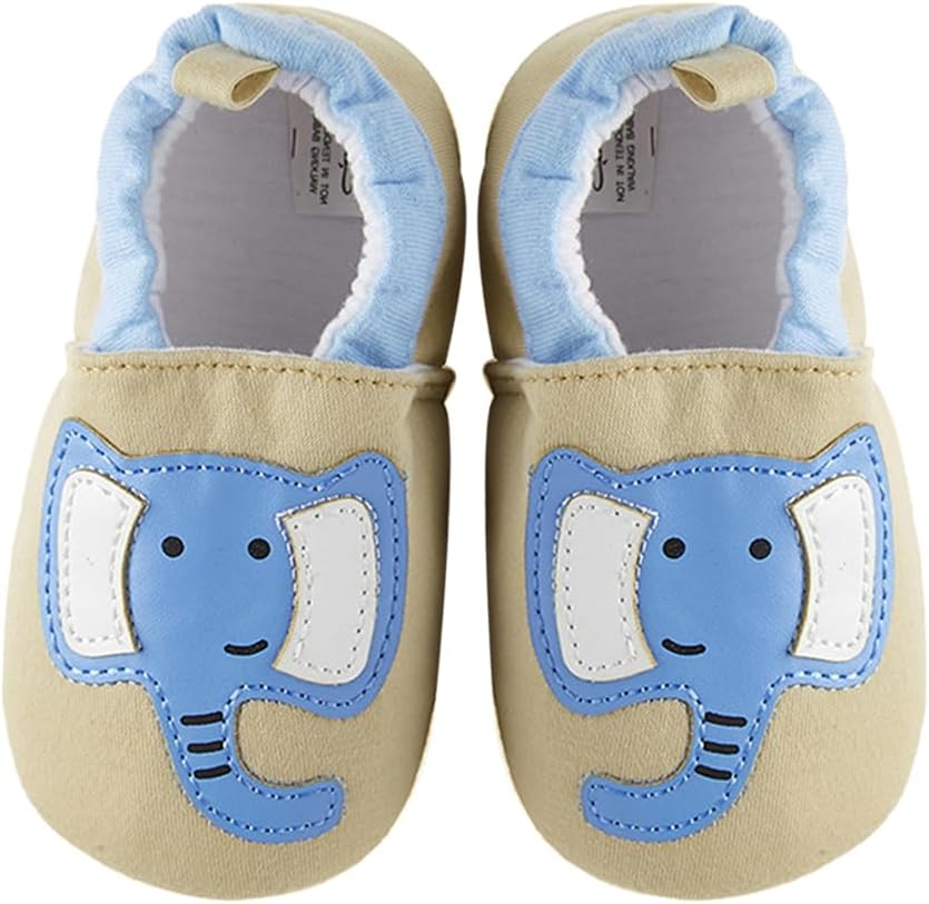 Timatego Toddler Baby Boys Girls Shoes Non Skid Slipper Sneaker Moccasins Infant First Walker House Walking Crib Shoes(6-24 Months)