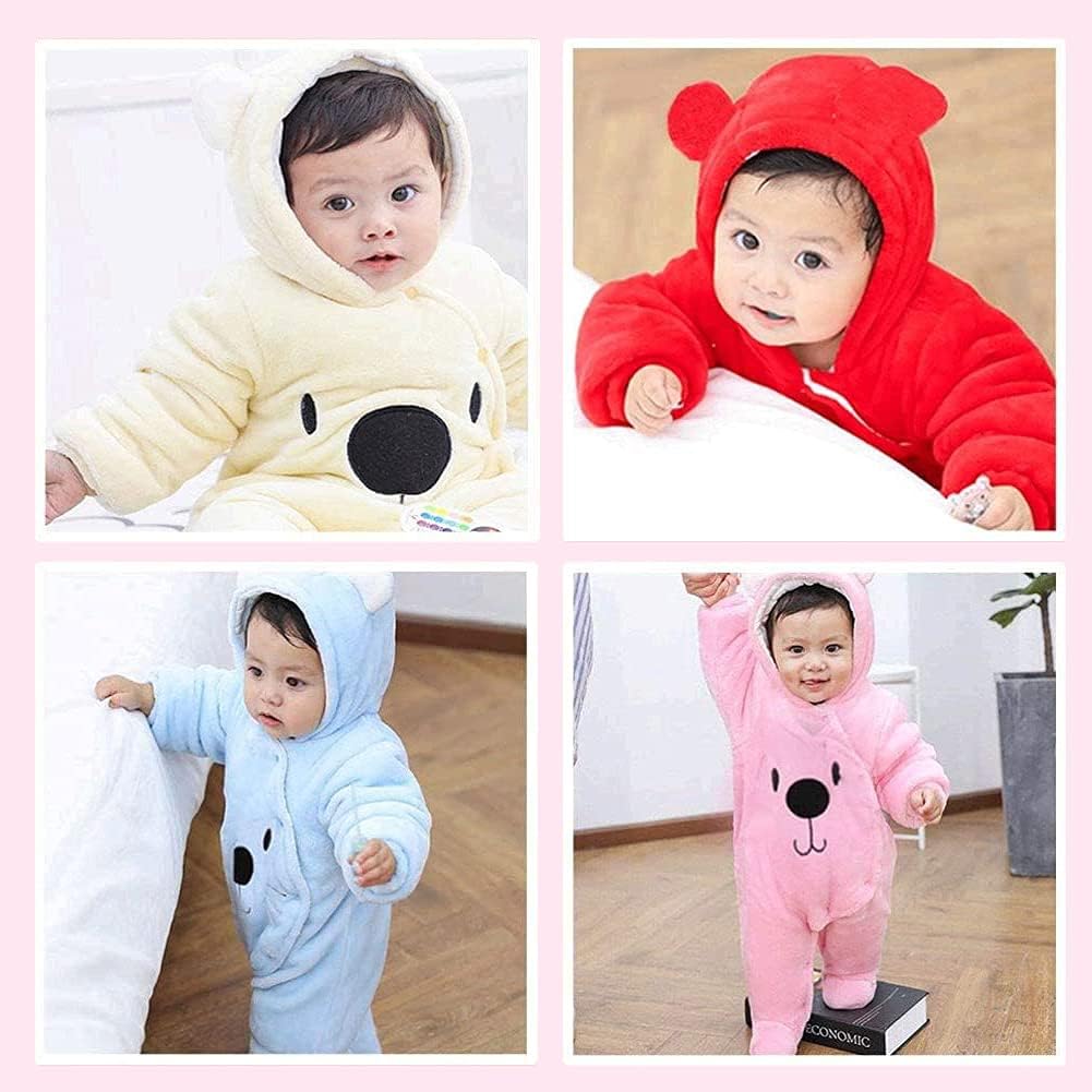 ALLAIBB Baby Newborn Snowsuit Winter Hooded Footie Fleece Jumpsuit for Infant Girls Boys