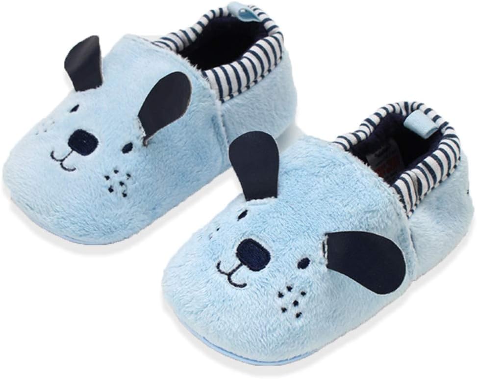 Timatego Toddler Baby Boys Girls Shoes Non Skid Slipper Sneaker Moccasins Infant First Walker House Walking Crib Shoes(6-24 Months)