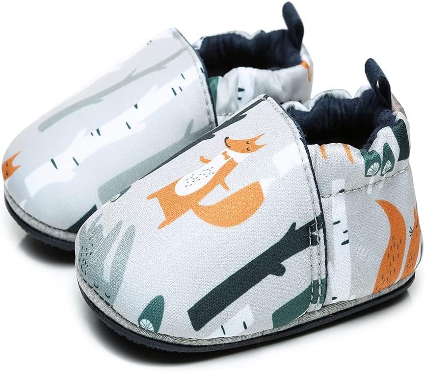 Timatego Toddler Baby Boys Girls Shoes Non Skid Slipper Sneaker Moccasins Infant First Walker House Walking Crib Shoes(6-24 Months)