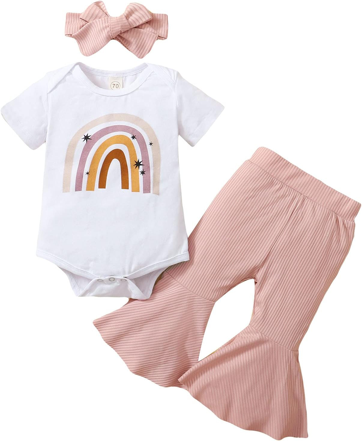Thorn Tree Newborn Baby Girls Clothes Cotton Suit Cute Baby Kid Infant Toddler Play Wear Rainbow Outfits
