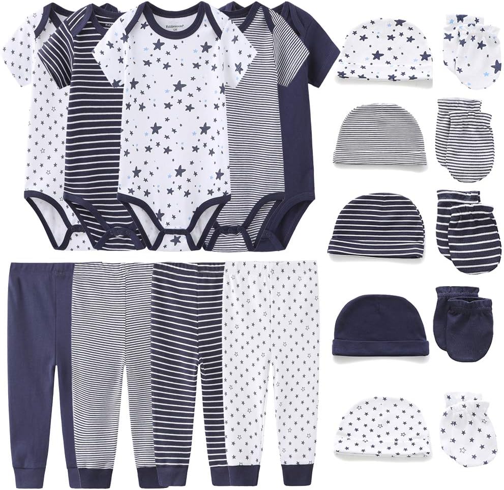 Kiddiezoom Unisex Baby Layette Essentials Giftset Clothing Set 19-Piece for Newborn Baby