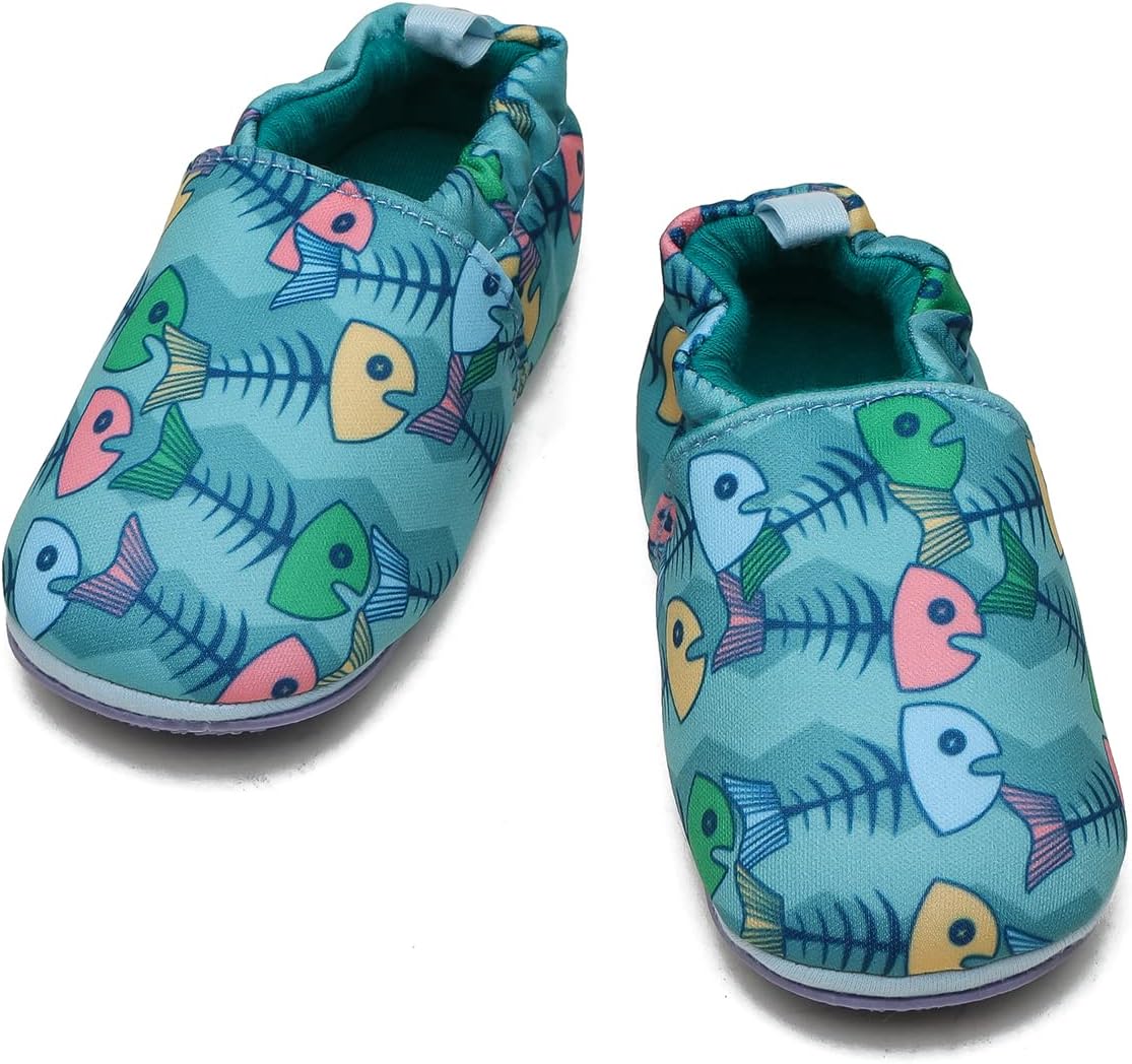 Timatego Toddler Baby Boys Girls Shoes Non Skid Slipper Sneaker Moccasins Infant First Walker House Walking Crib Shoes(6-24 Months)