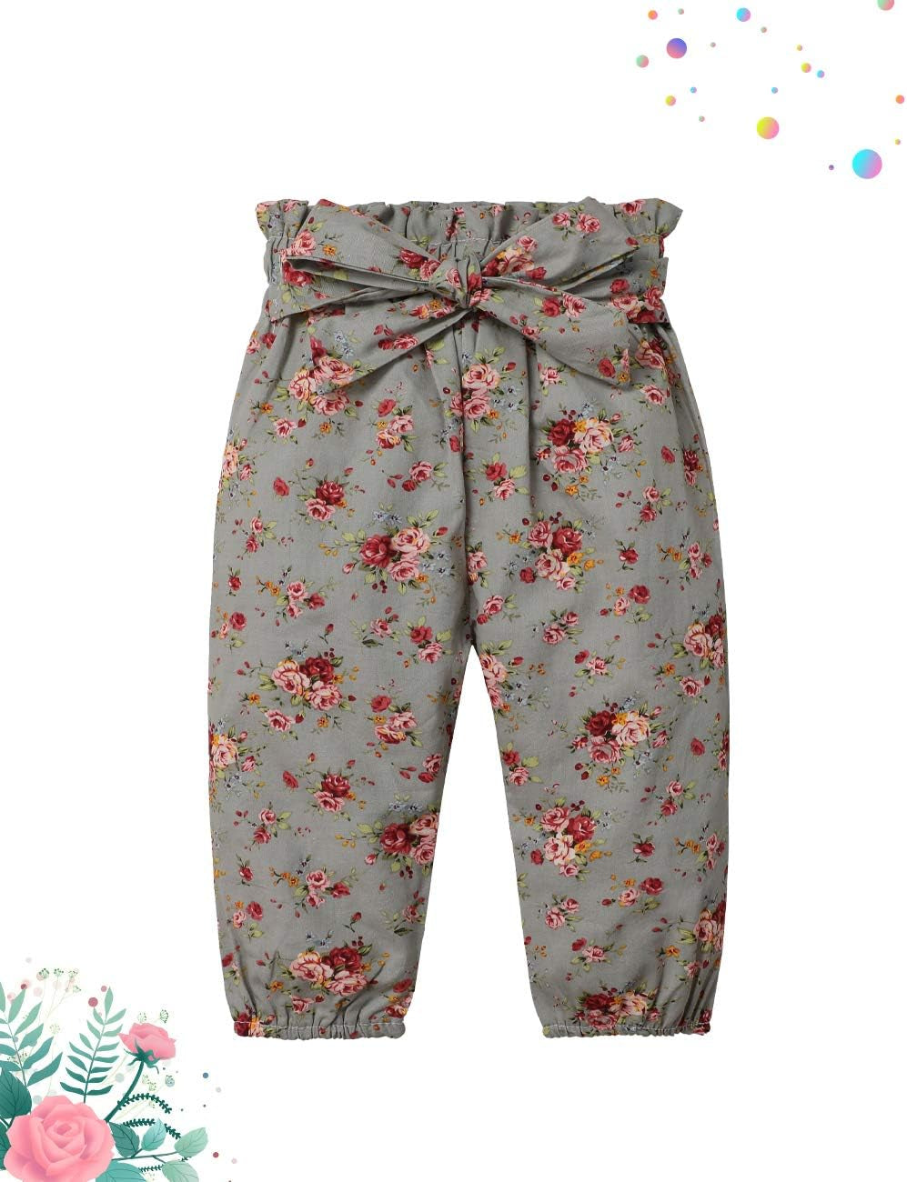 KANGKANG Newborn Baby Girl Clothes Ribbed Ruffle Sleeve Romper + Floral Pants + Headband Cute Infant Baby Girl Outfit 3Pcs