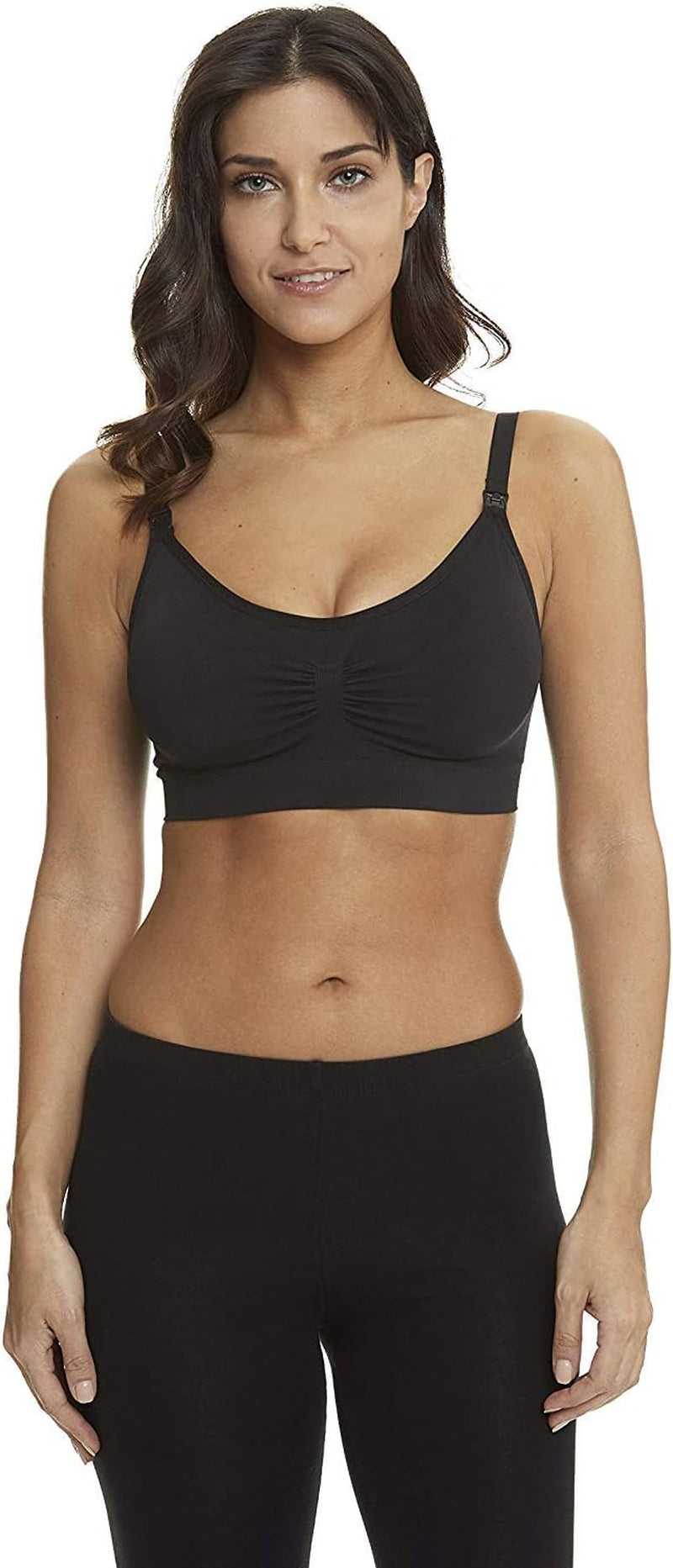 HOFISH Women'S Adjustable Seamless Nursing Bra Push up Comfort Sleep Bralette,L,3Pcs/Pack(Black)