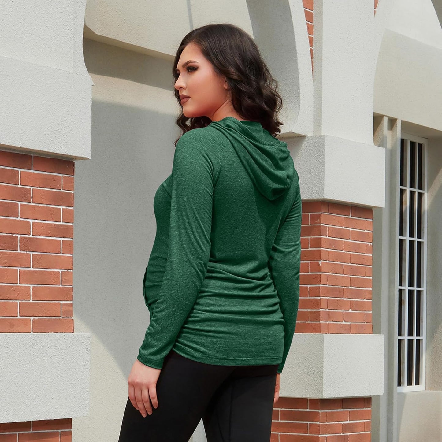 GINKANA Maternity Hoodie Long Sleeves Shirts Casual Maternity Top Pregnancy Sweatshirt Casual Clothes