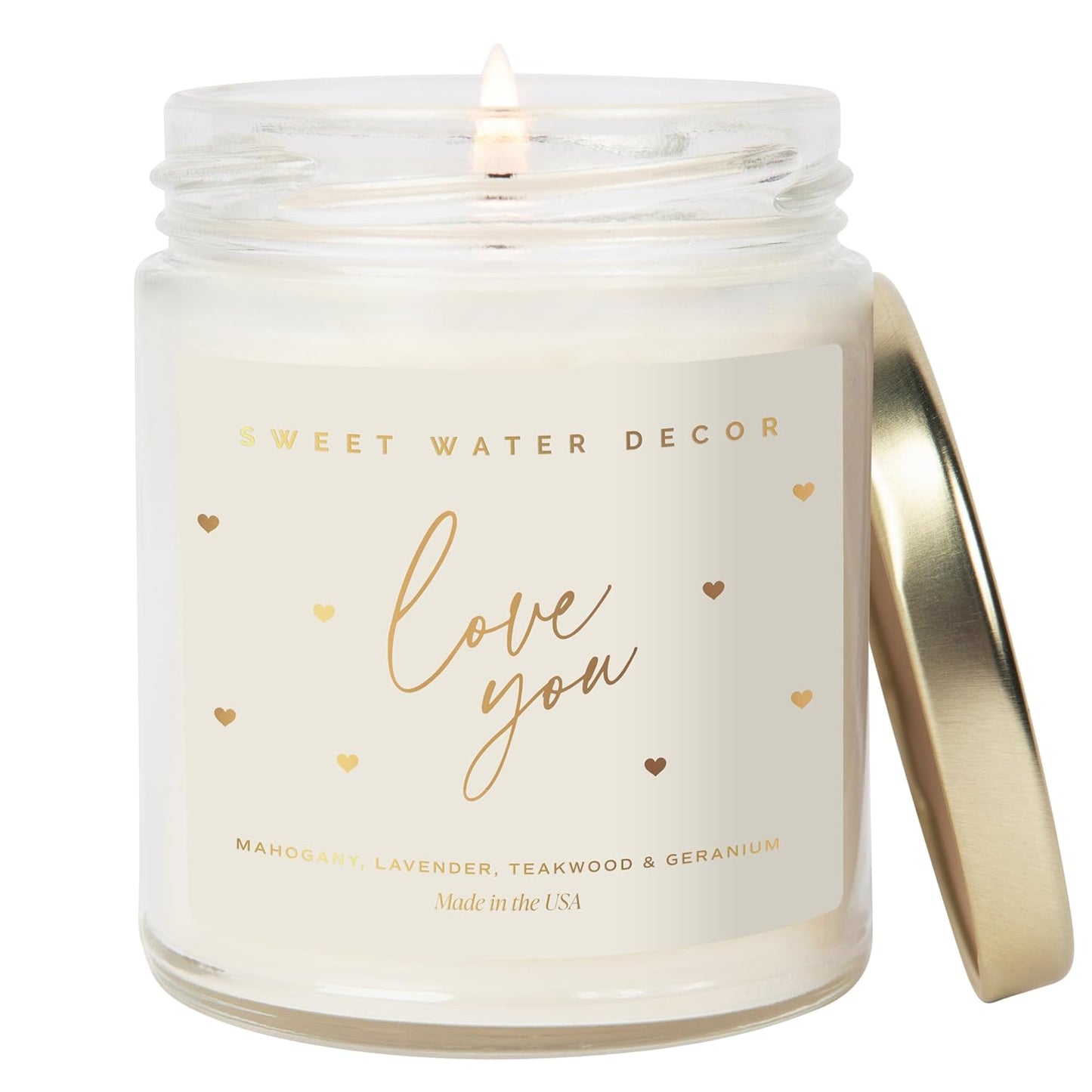 Sweet Water Decor, Best Mom Ever Candle - Sea Salt, Jasmine, Cream, and Wood Scented Soy Wax Candle for Mom - 9Oz Clear Jar, 40 Hour Burn Time, Made in the USA