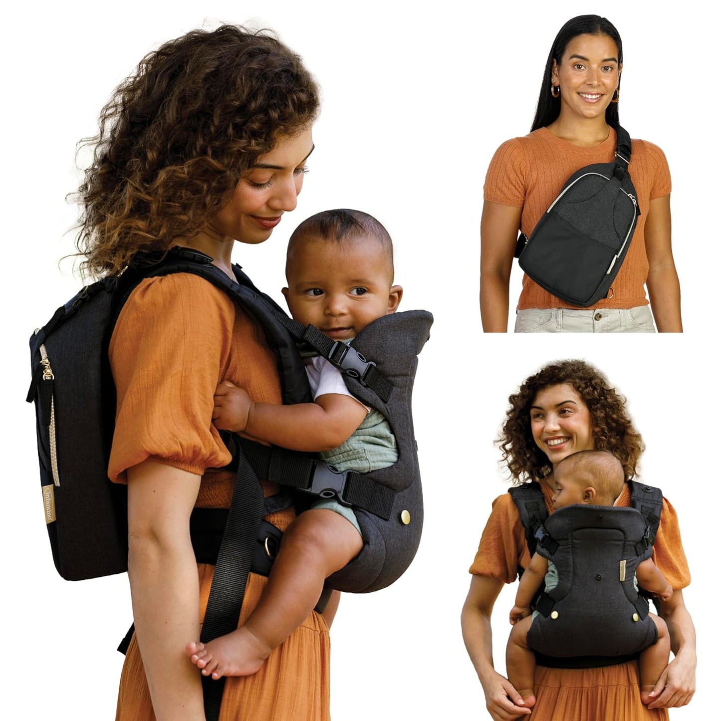 Infantino Flip 4-In-1 Light & Airy Convertible Baby Carrier, Adjustable, Ergonomic Babywearing, Registry Essential, Baby Carrier for Newborn to Toddler