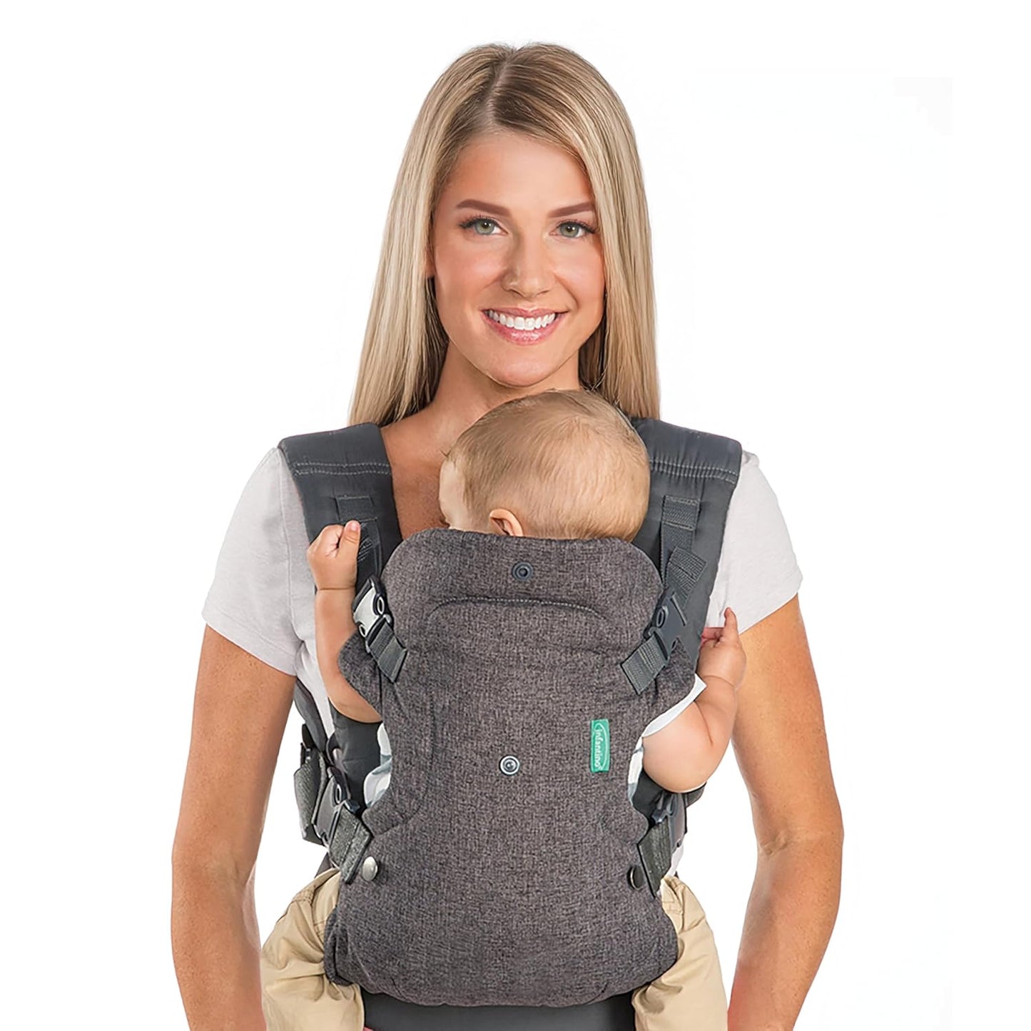 Infantino Flip 4-In-1 Light & Airy Convertible Baby Carrier, Adjustable, Ergonomic Babywearing, Registry Essential, Baby Carrier for Newborn to Toddler