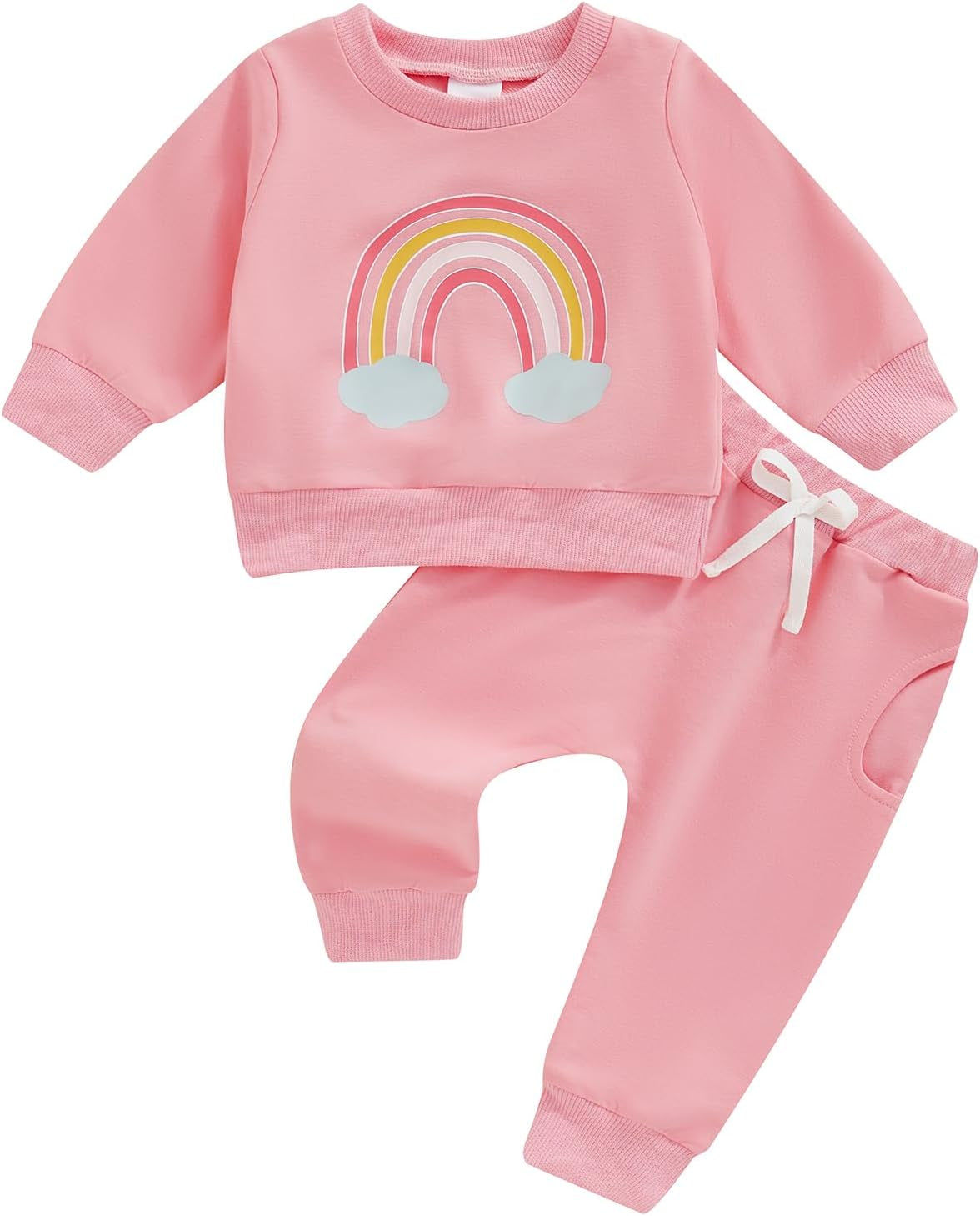 Thorn Tree Newborn Baby Girls Clothes Cotton Suit Cute Baby Kid Infant Toddler Play Wear Rainbow Outfits