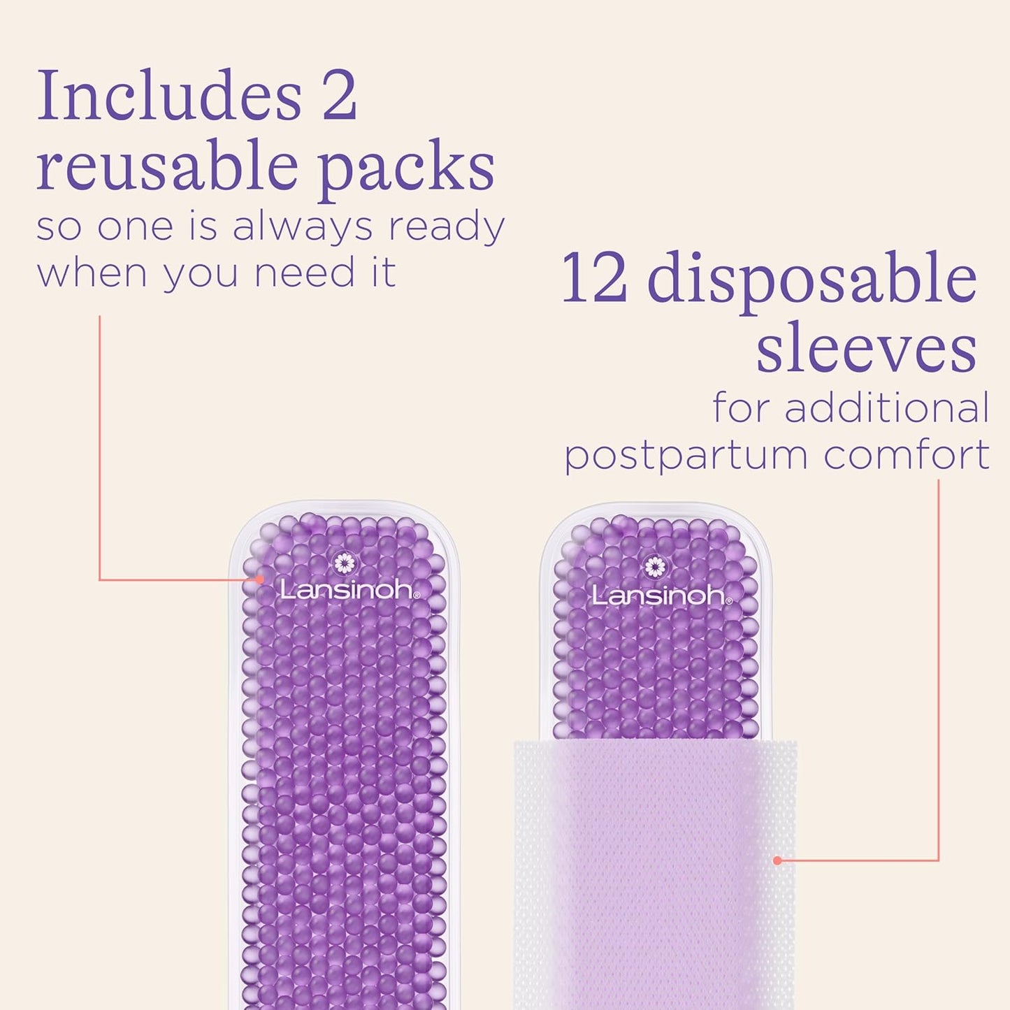 Lansinoh Hot and Cold Pads for Postpartum Essentials, 2 Count Postpartum Pads