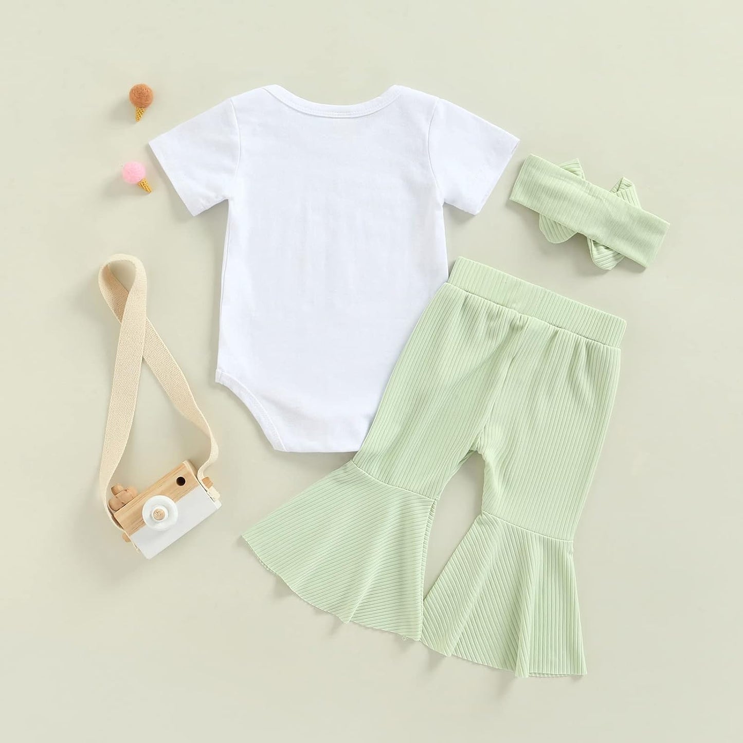 Thorn Tree Newborn Baby Girls Clothes Cotton Suit Cute Baby Kid Infant Toddler Play Wear Fall Winter Rainbow Outfits (Short Sleeve & Green 1, 3-6 Months)