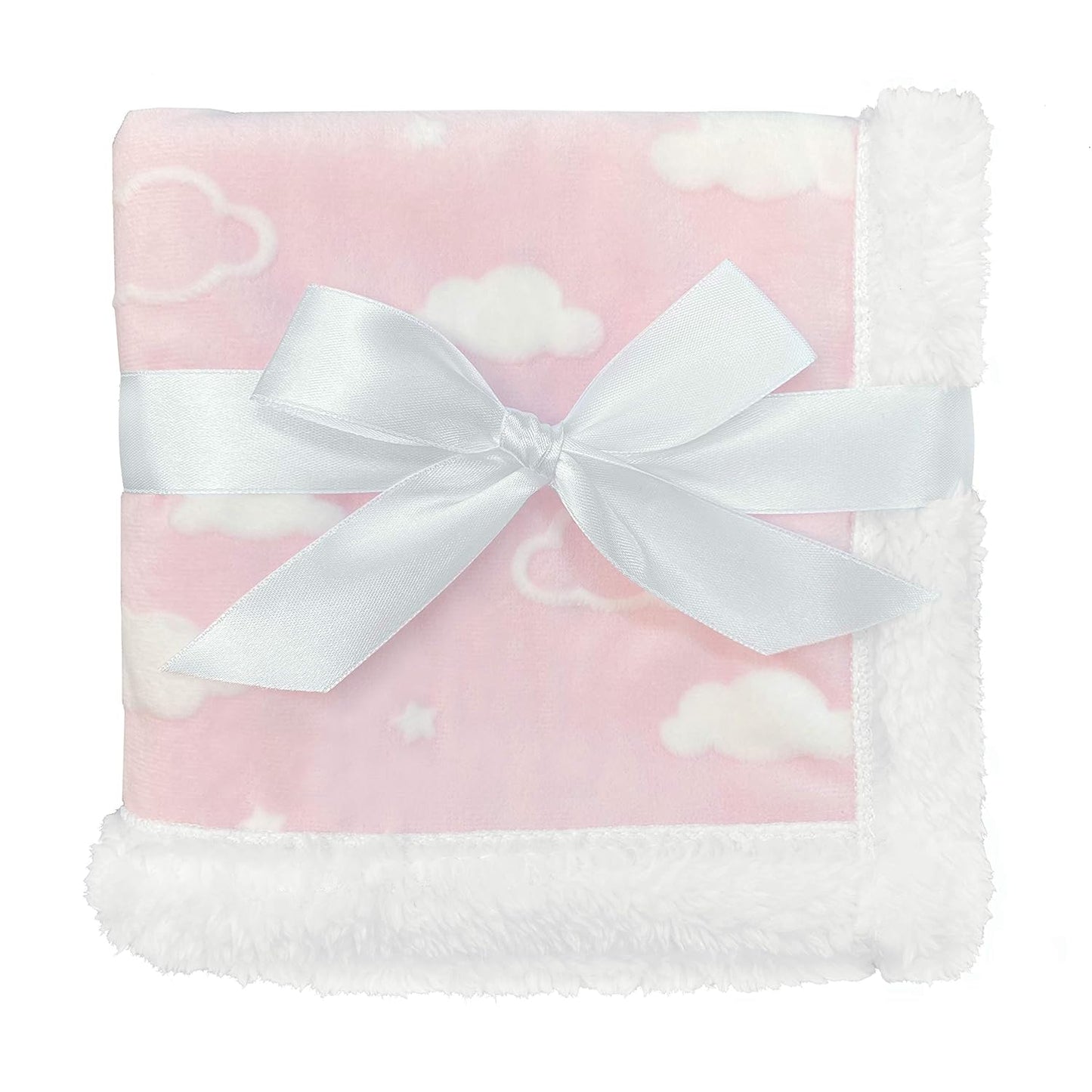 American Baby Company Heavenly Soft Chenille Sherpa Receiving Blanket, 3D Pink, 30" X 35", Warm and Cozy for Boys and Girls, Ideal for Baby Carrier, Stroller, and Travel