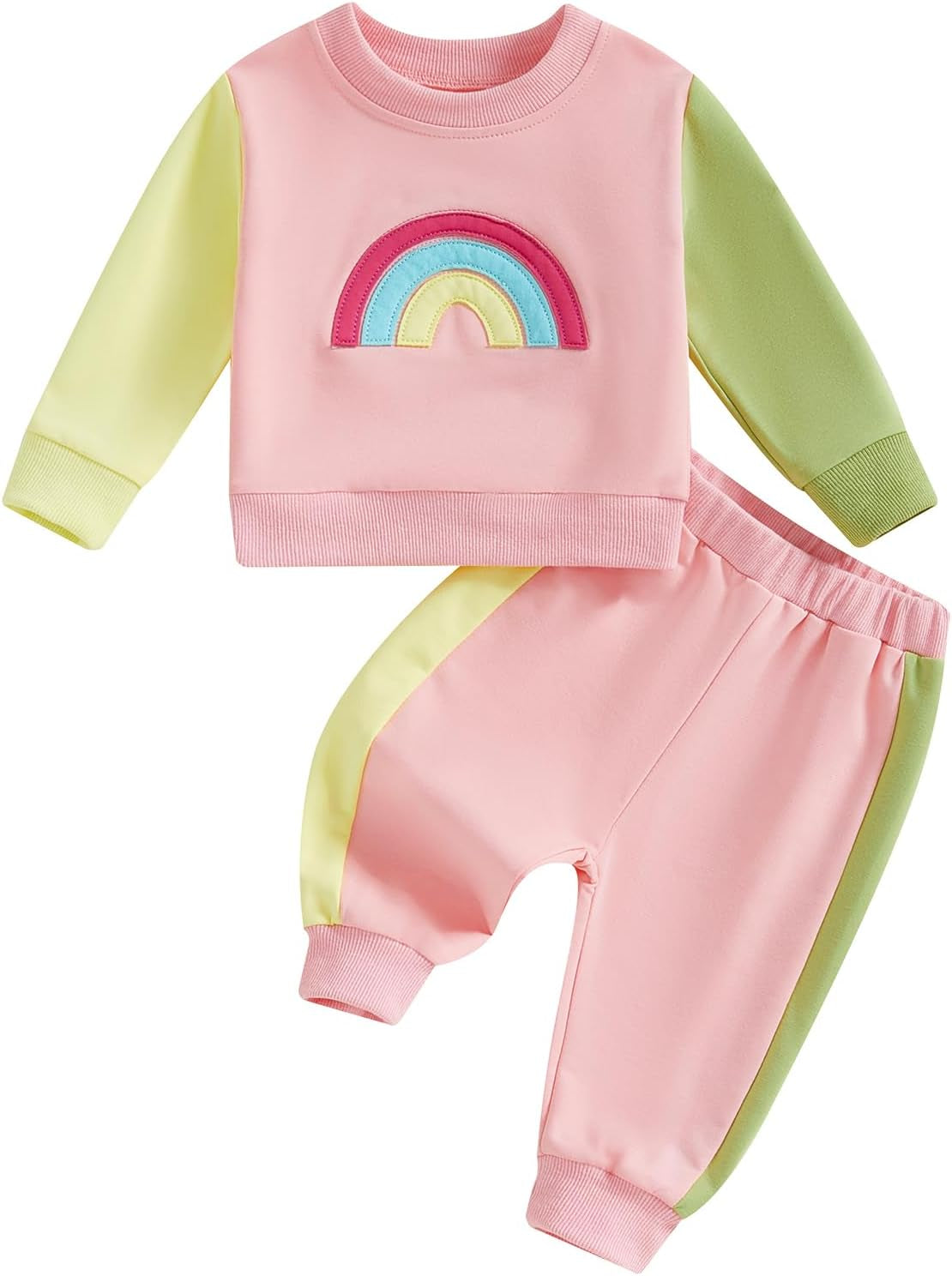 Thorn Tree Newborn Baby Girls Clothes Cotton Suit Cute Baby Kid Infant Toddler Play Wear Rainbow Outfits