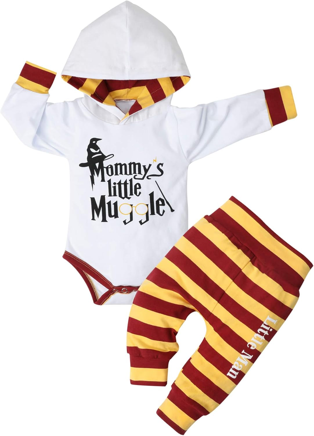Fommy Newborn Baby Boy Clothes Plaid Letter Print Long Sleeve Hoodies + Long Pants 2PCS Fall Winter Outfits Set