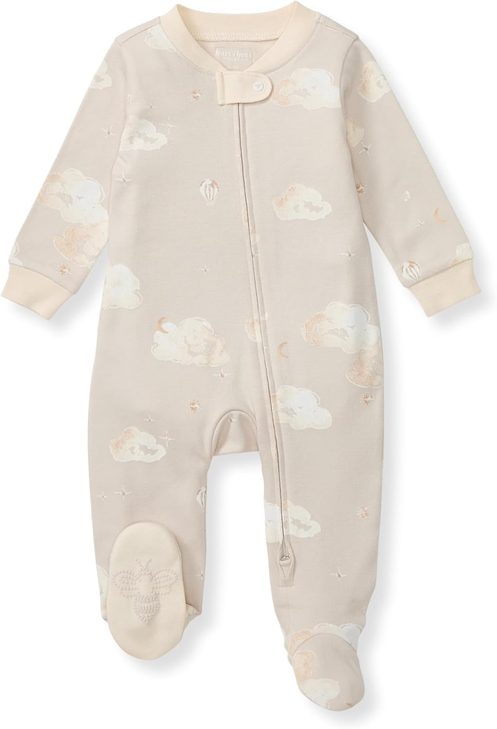 Burt'S Bees Baby Boys' Organic Cotton Loose Fit Sleep and Play One-Piece Zip Front Footed Pajamas