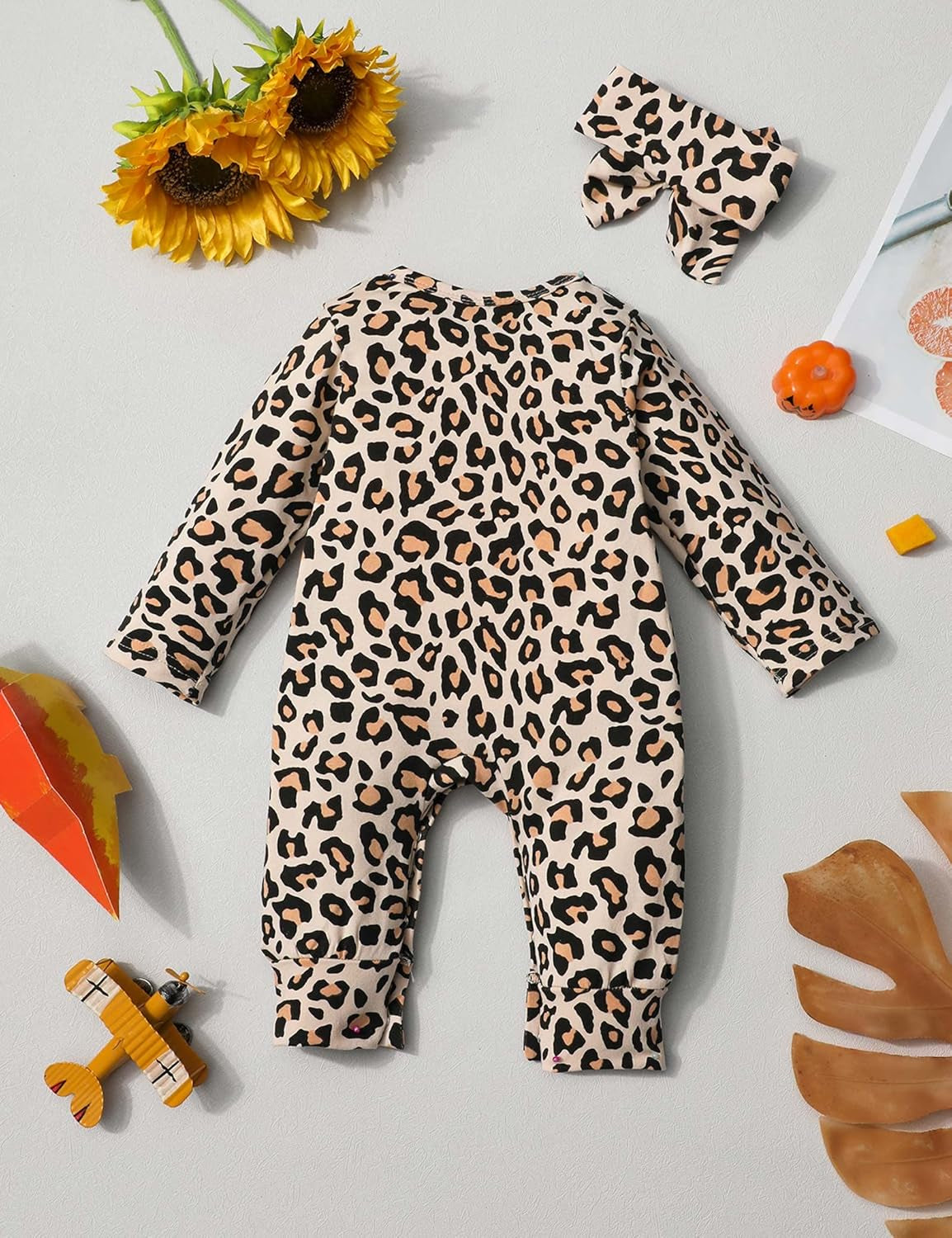 Von Kilizo Baby Girl Clothes Cute Floral Infant Newborn Baby Clothes for Girls Letter Print Snap Baby Girl Romper Jumpsuit
