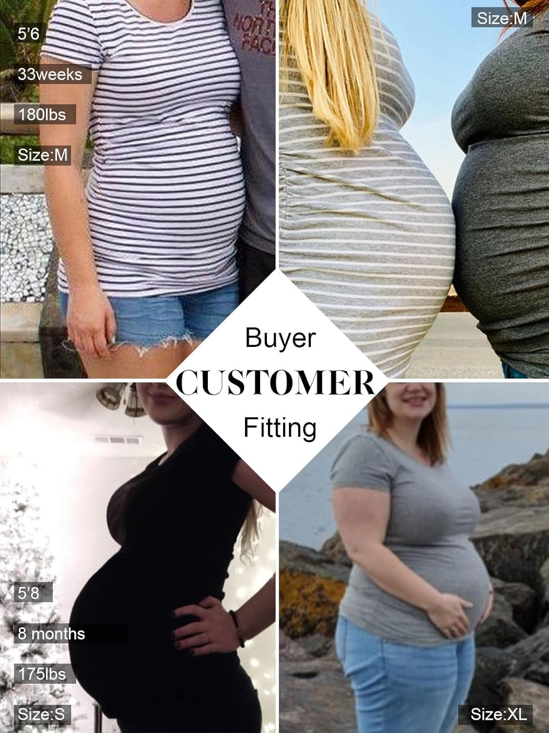 Liu & Qu Womens Maternity Tops Short Sleeve round Neck Pregnancy Shirts 3 Packs
