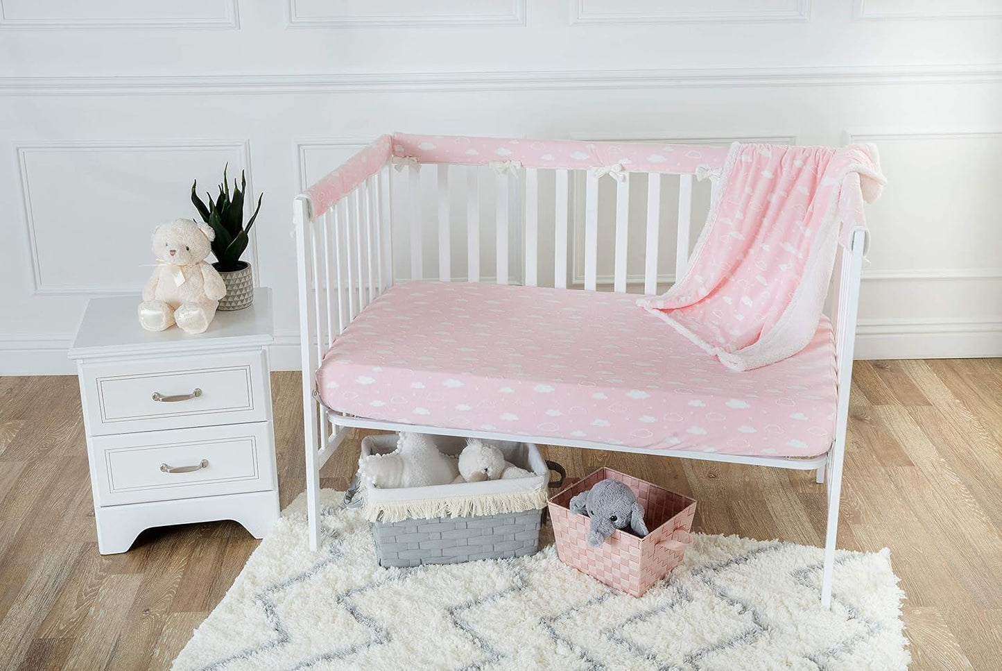 American Baby Company Heavenly Soft Chenille Sherpa Receiving Blanket, 3D Pink, 30" X 35", Warm and Cozy for Boys and Girls, Ideal for Baby Carrier, Stroller, and Travel