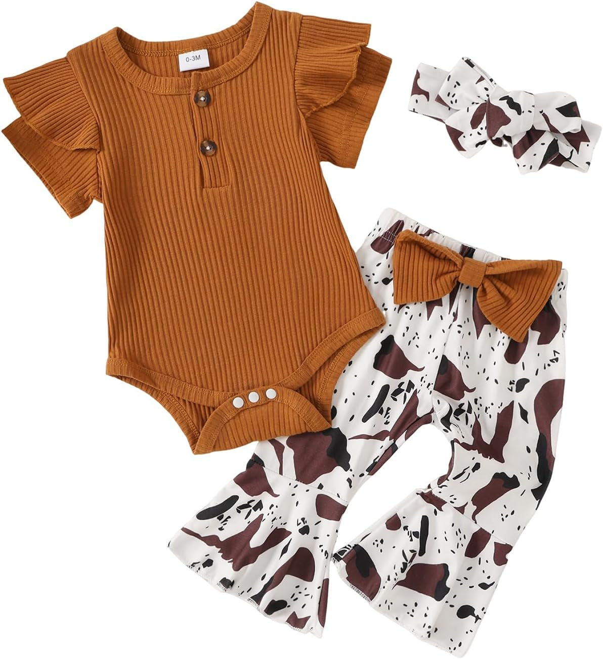 Yvowming Newborn Baby Girl Clothes Infant Ruffle Romper Pants Set Summer Outfits Cute Baby Clothes for Girls