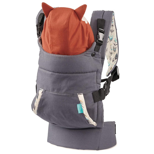 Infantino Cuddle up Carrier - Ergonomic Fox-Themed Face-In Front Carry and Back Carry with Removable Character Hood for Infants and Toddlers 12-40 Lbs