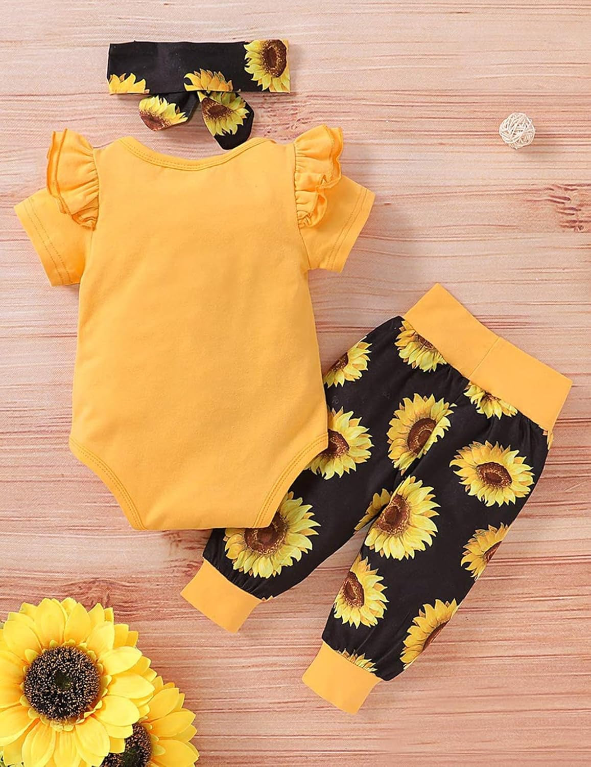 Yvowming Newborn Baby Girl Clothes Infant Ruffle Romper Pants Set Summer Outfits Cute Baby Clothes for Girls