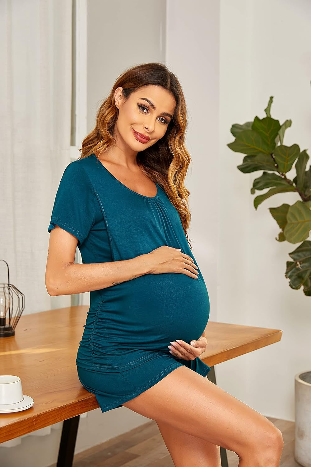 Ekouaer Womens Maternity Pajamas Nursing Pjs for Breastfeeding Soft Postpartum Lounge Sets Sleepwear Layer Pregnancy Clothes