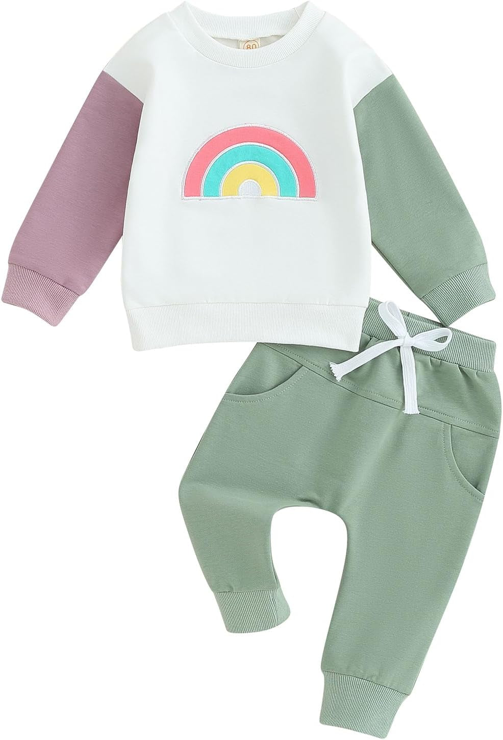 Thorn Tree Newborn Baby Girls Clothes Cotton Suit Cute Baby Kid Infant Toddler Play Wear Rainbow Outfits