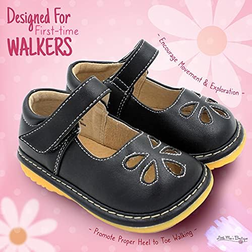 Little Mae'S Boutique Mary Jane Squeaky Shoes for Toddler Girls, Ideal Walking Shoes with Removable Squeaker and Adjustable Strap - Soft Sole Shoes for Little Girls
