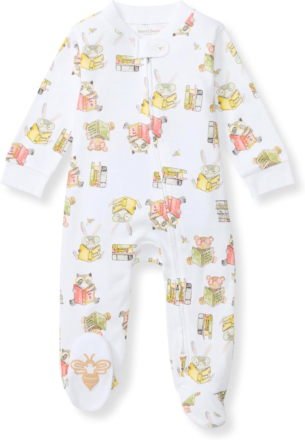 Burt'S Bees Baby Boys' Organic Cotton Loose Fit Sleep and Play One-Piece Zip Front Footed Pajamas