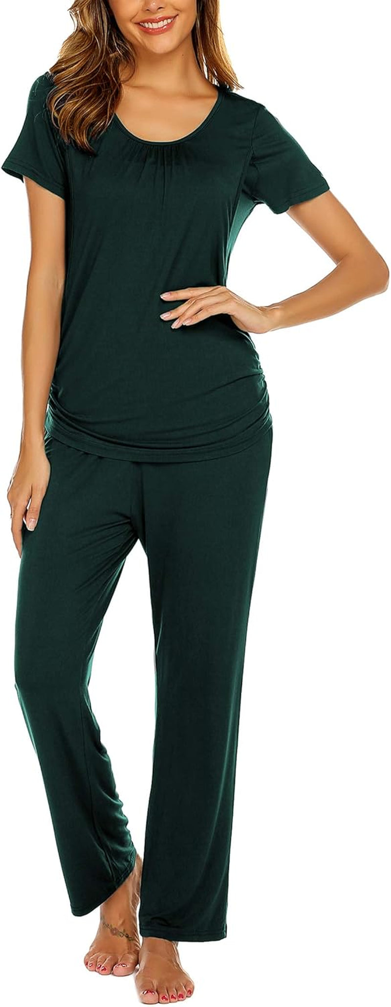 Ekouaer Womens Nursing Pajamas Maternity Breastfeeding Pjs Sleepwear Layer Soft Postpartum Lounge Set Pregnancy Clothes