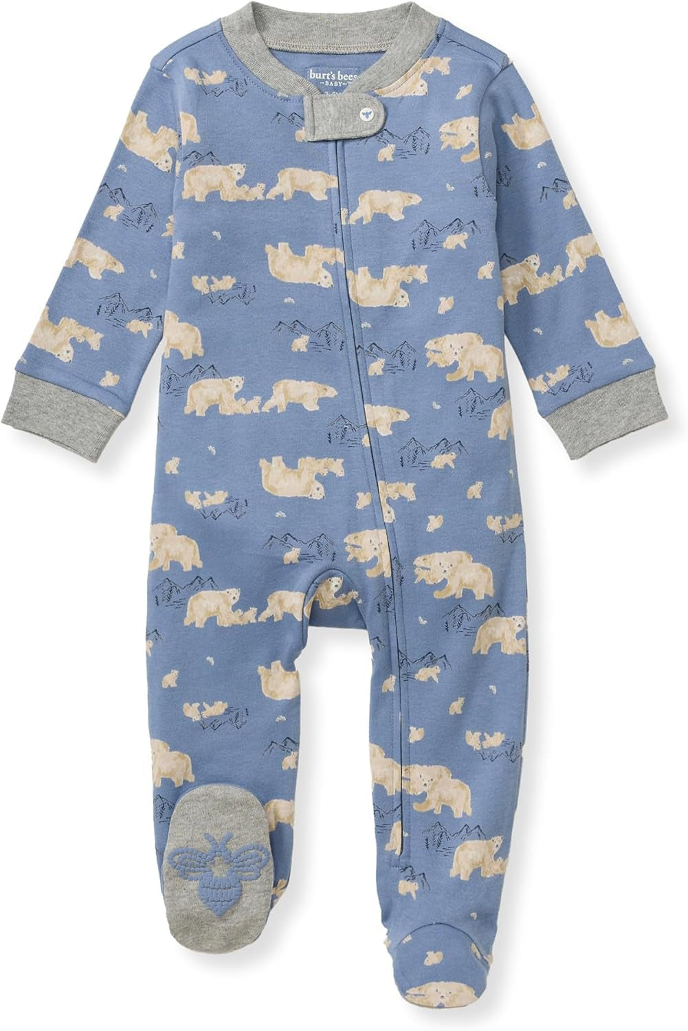Burt'S Bees Baby Boys' Organic Cotton Loose Fit Sleep and Play One-Piece Zip Front Footed Pajamas