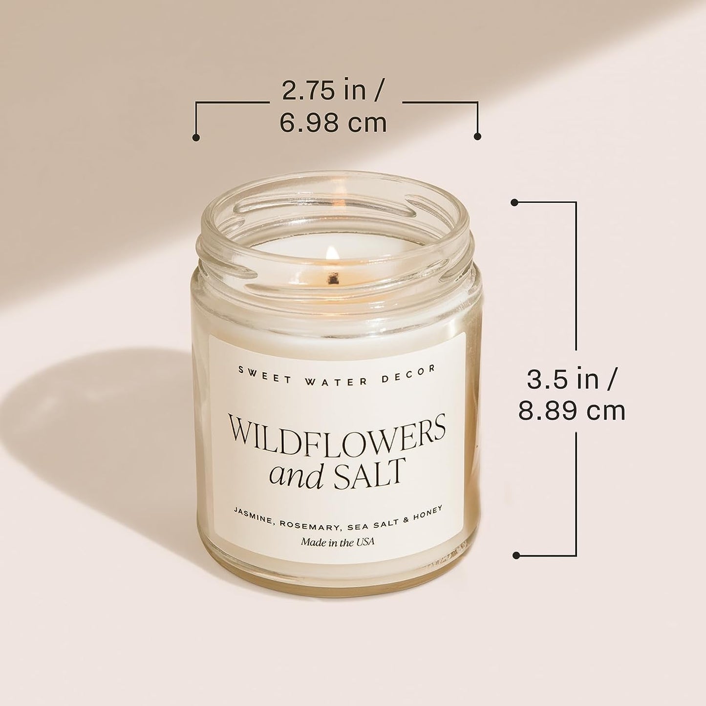 Sweet Water Decor, Best Mom Ever Candle - Sea Salt, Jasmine, Cream, and Wood Scented Soy Wax Candle for Mom - 9Oz Clear Jar, 40 Hour Burn Time, Made in the USA